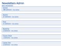 Newsletter administration - note multiple newsletters, multiple editions per newsletter and multiple articles per edition