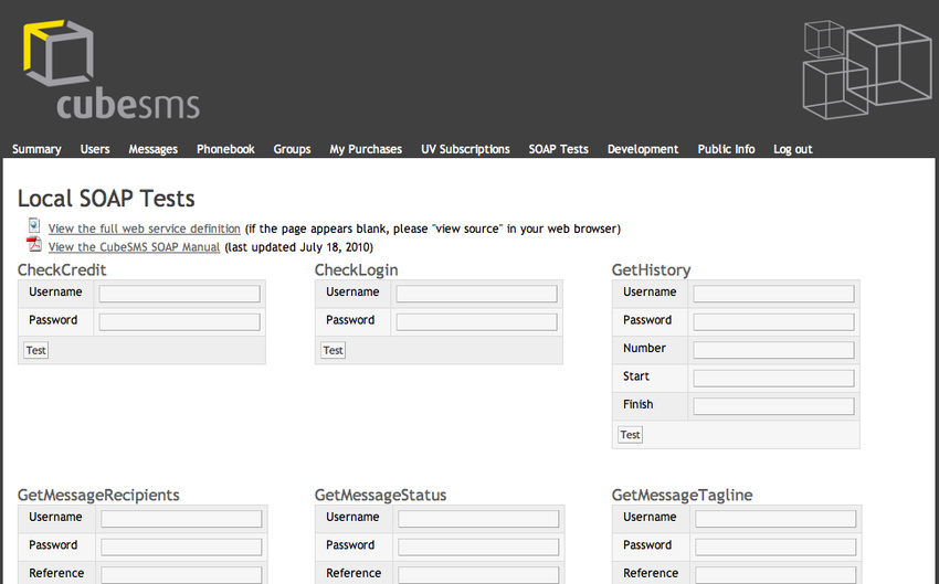 SOAP tests via the web interface. This is a great addition and has saved developers countless hours of testing.
