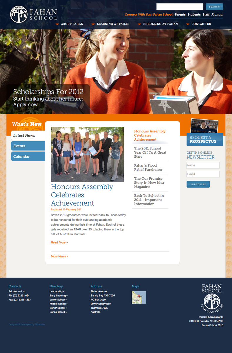 Fahan homepage