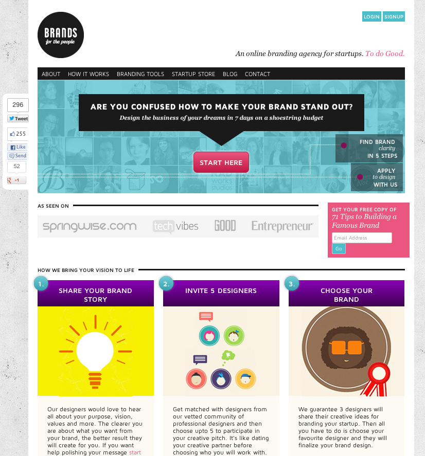 New BFTP long-scrolling homepage with multiple call-to-actions