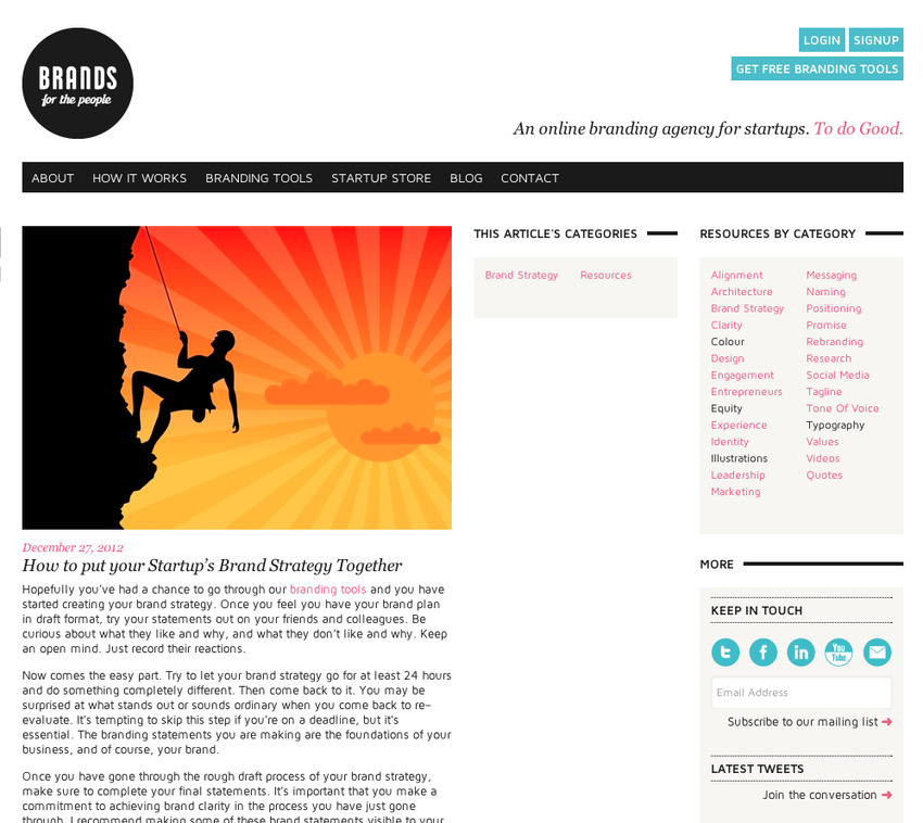 Article detail page
