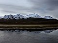 Snow capped mountain reflections, crossing from Chile into Bolivia at 4600m