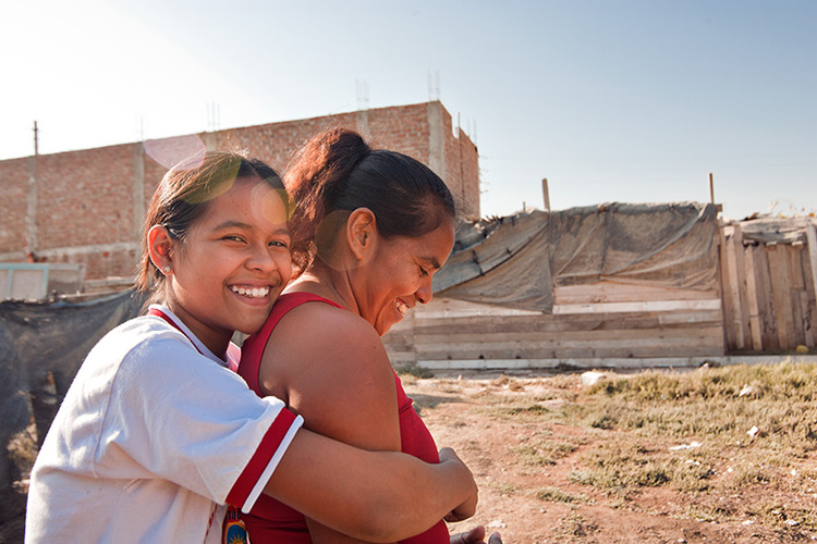 Pisco, Peru. Delia with her other baby girl!