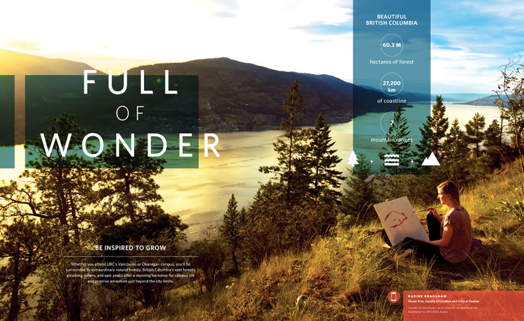 UBC Print and Web promotional material. Creative agency: Make. Photography by Hubert Kang