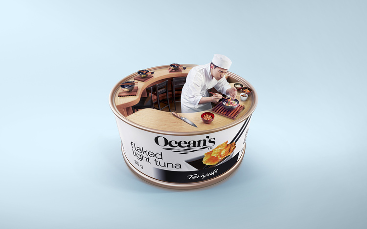 Ocean's Tuna print campaign. Photography by Paul Lang