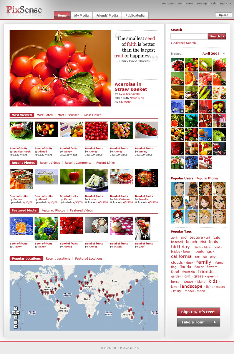 PixSense 3.0 - Homepage