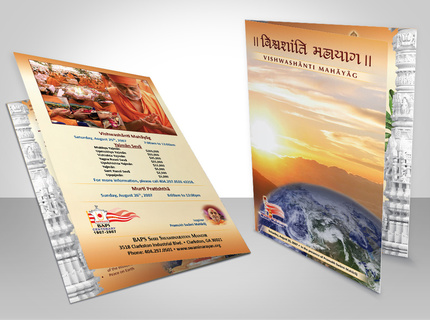 Fundraising pamphlet for a world peace ritual