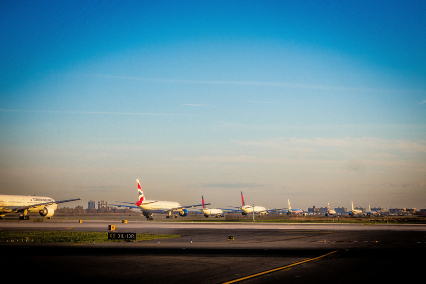Planes waiting for take-off