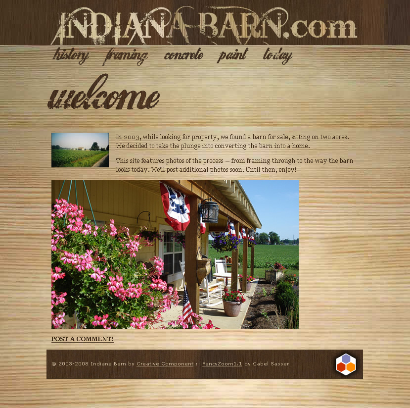 Indiana Barn | UI/HTML/CSS Design