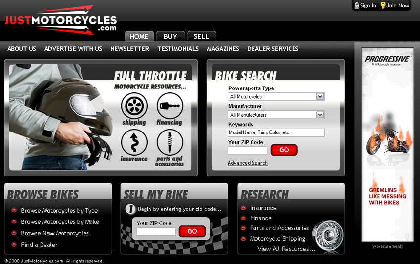 Just Motorcycles | UI Design