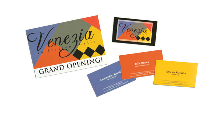 Logo and business cards for Venezia Restaurant
