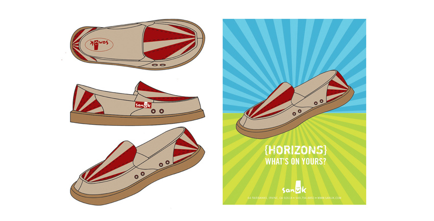 Shoe and Ad designs for Sanuk