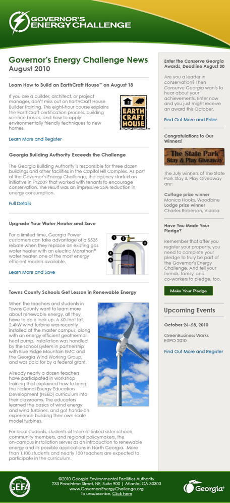 Governor's Energy Challenge E-newsletter