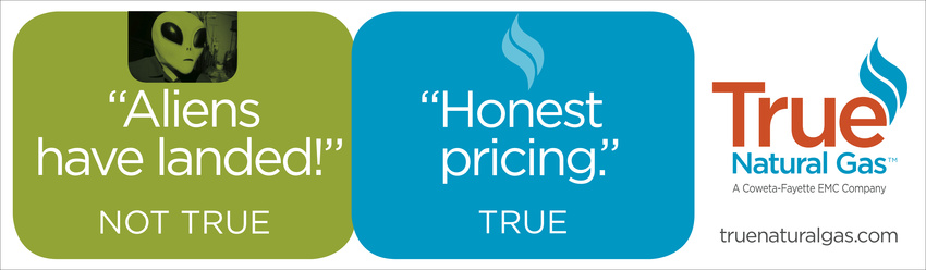 True Natural Gas Outdoor Board