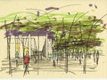 Study sketch for cultural center