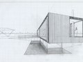 Study sketch for a modernist home