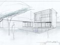 Study sketch for a suburban home addition
