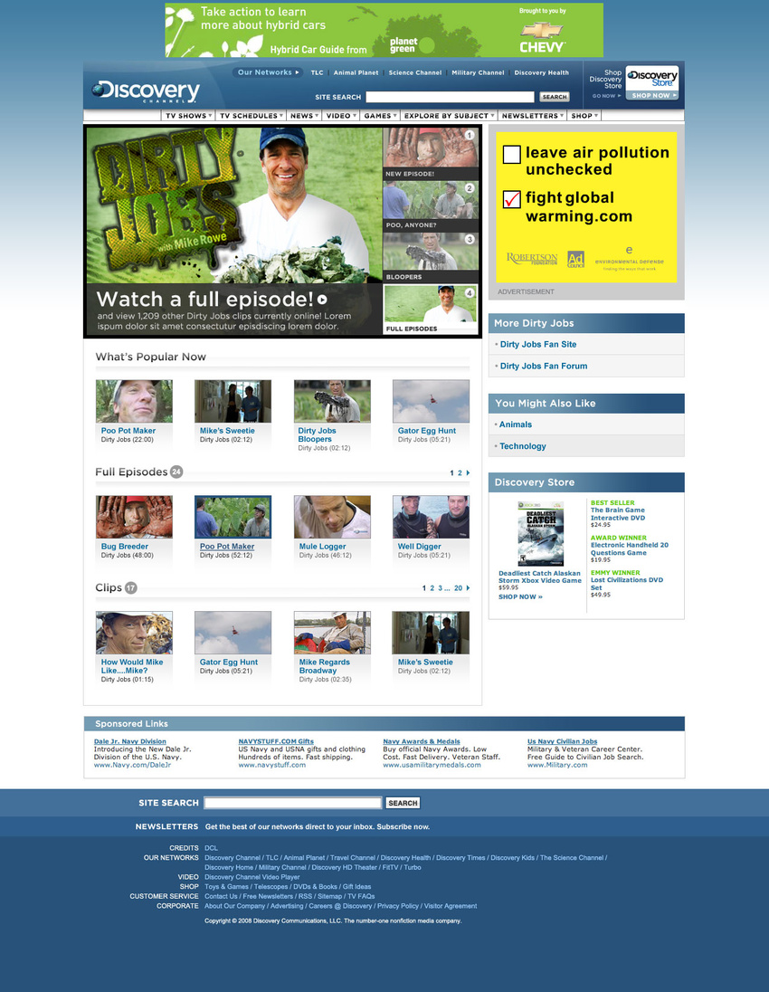 DIscovery Channel Video Hub Mockup