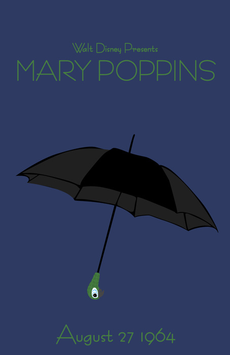 Mary Poppins poster done in the Plakatstil style