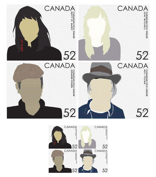 Folk Singers of Canada Stamp Design