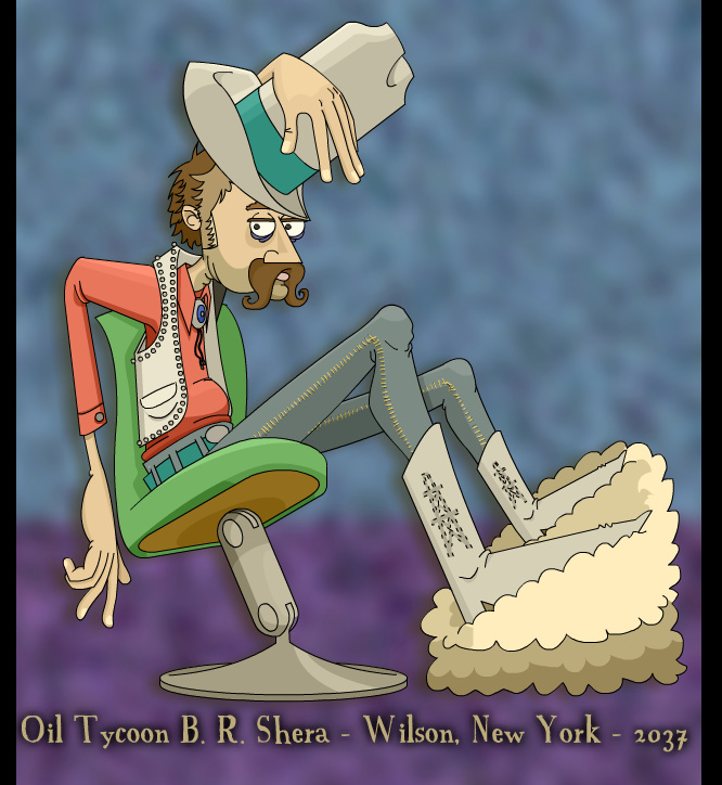 caricature of a friend in his old age