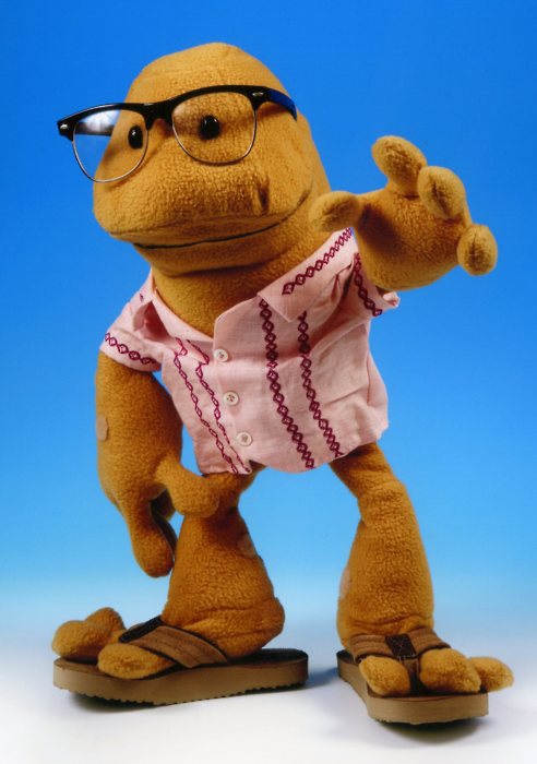 Plush of Raul the Whistler, from my children's book.