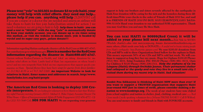 Book Produced focusing on the coverage of the 2010 earthquake in Haiti Via Facebook, CNN and Online Articles
