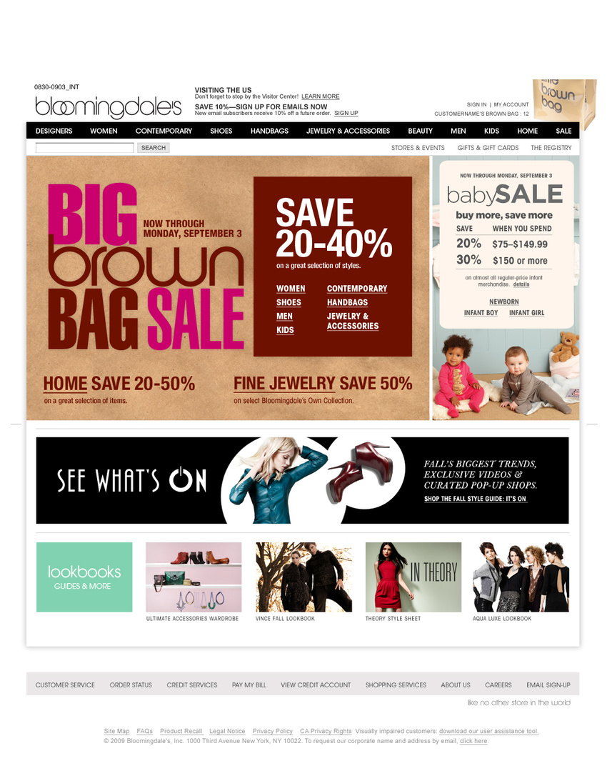 ROLE: Design Bloomingdales Homepage