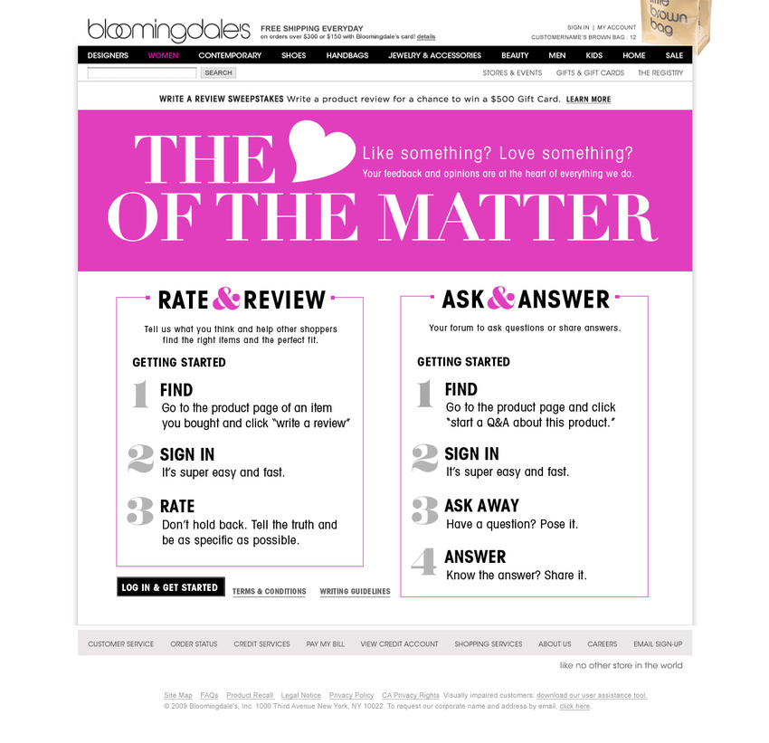 ROLE: Creative Direction / Design Customer Review Sweeps