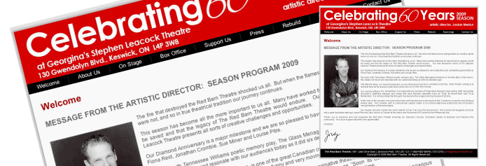 Red Barn Theatre - PHP, HTML, CSS