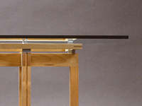 end table - maple, aluminum, glass   1991