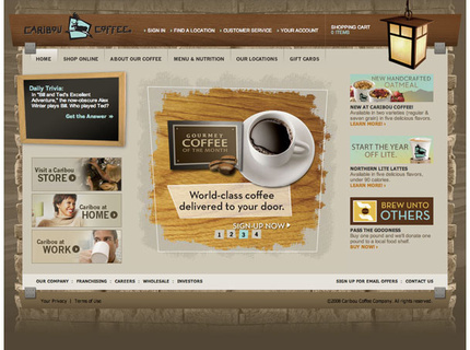 Caribou Coffee - HTML/CSS/JS/Flash/JSP