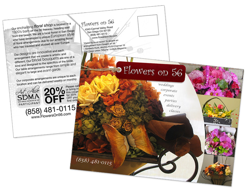 Direct Mail Postcard - Flowers on 56