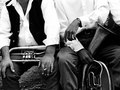 Roma (gypsy) musicians at music festival, Guca, Serbia
