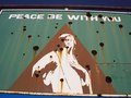 Bullet sprayed sign, Medjugorje, Bosnia-Herzegovona