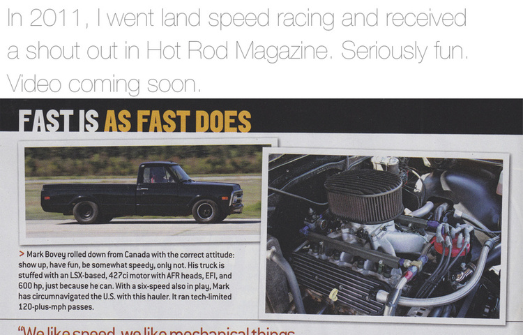 Trucky gets into Hot Rod Magazine.