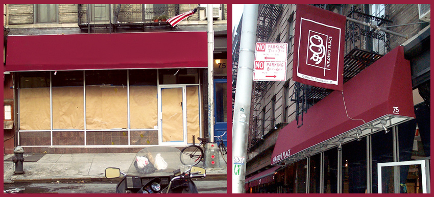 Hiroko's Place Cafe: Signage Before/After