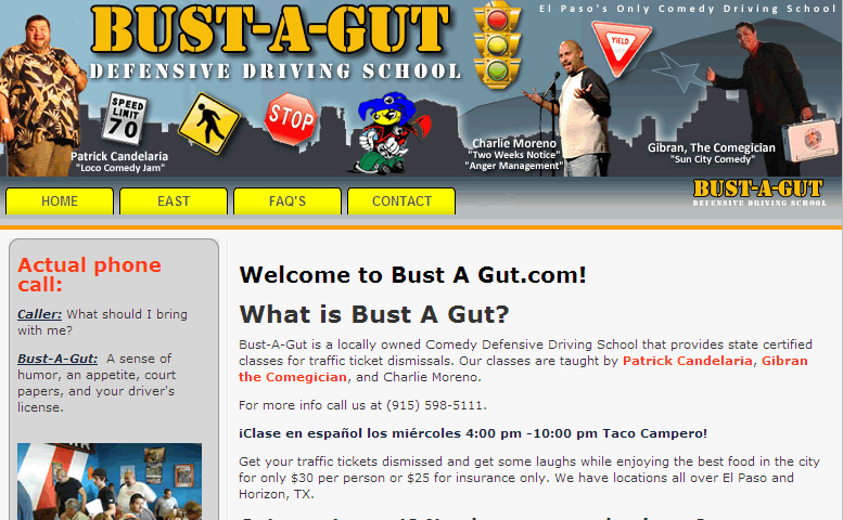 Bust A Gut Defensive Driving - An El Paso owned driving school providing Driver Safety Courses regulated by the TEA