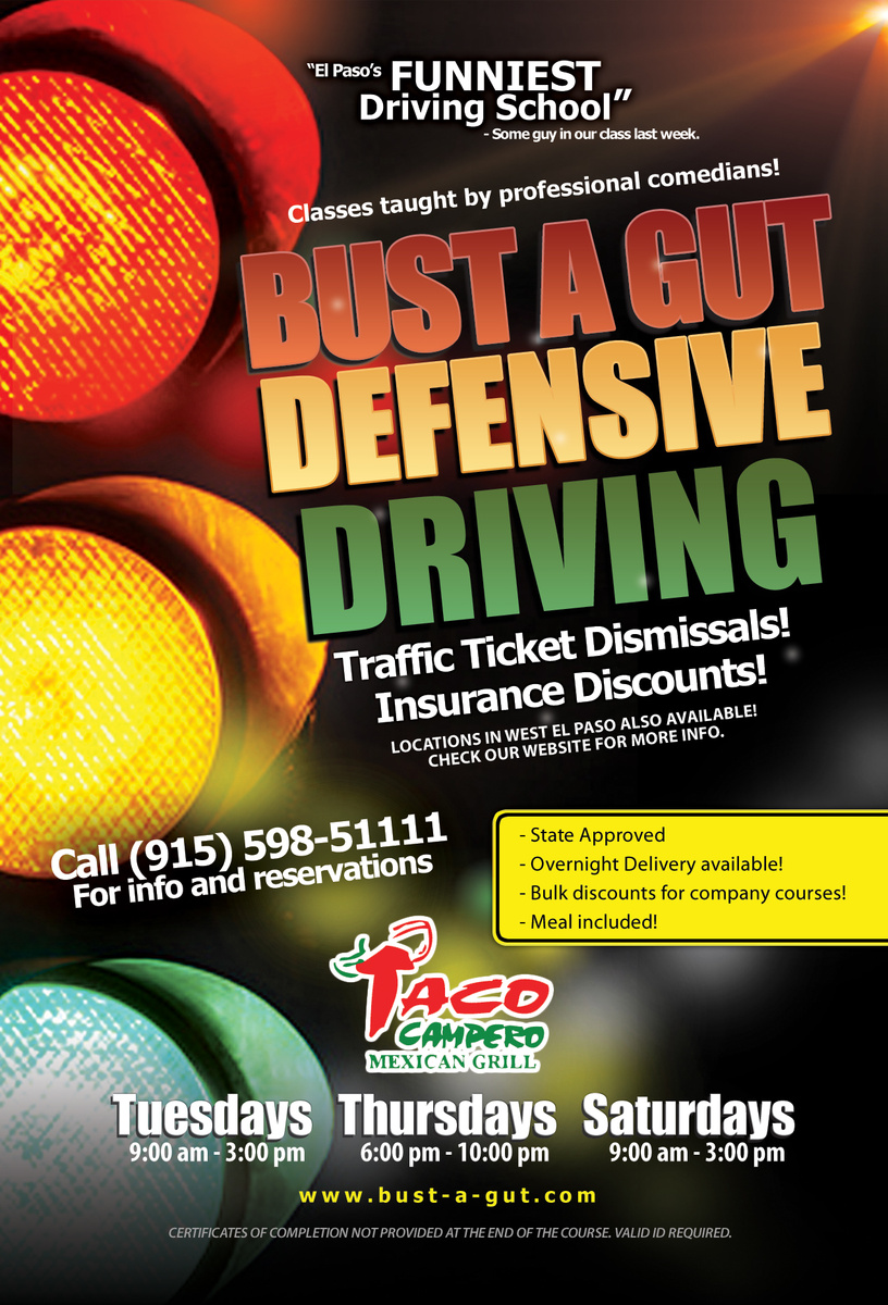 Bust A Gut Defensive Driving - 4" x 6" Flyer