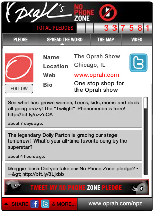 Oprah'z NPZ widget twitter feed
