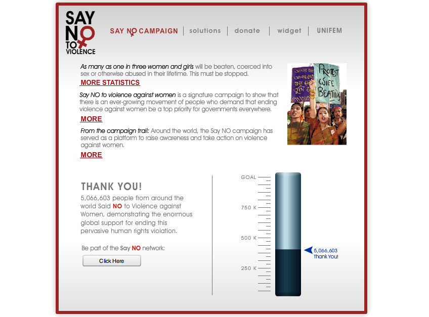 Say No To Violence Campaign microsite