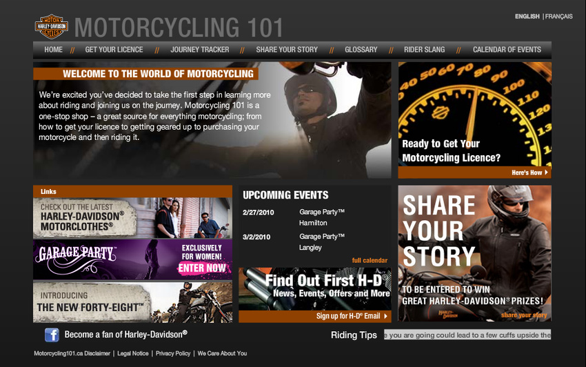 Motorcycling.ca home page