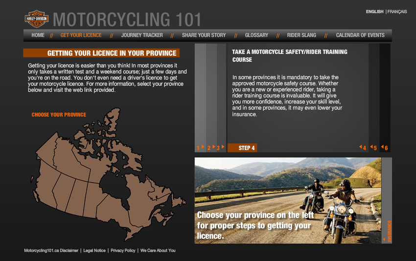 Motorcycling.ca province based instruction