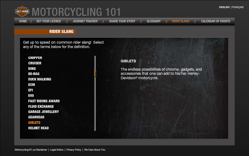 Motorcycling.ca slang terms