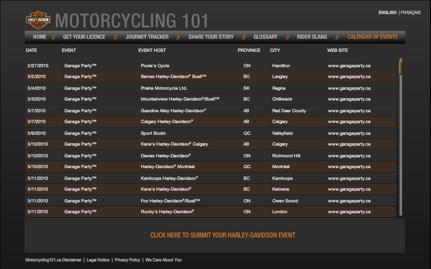 Motorcycling.ca calendar