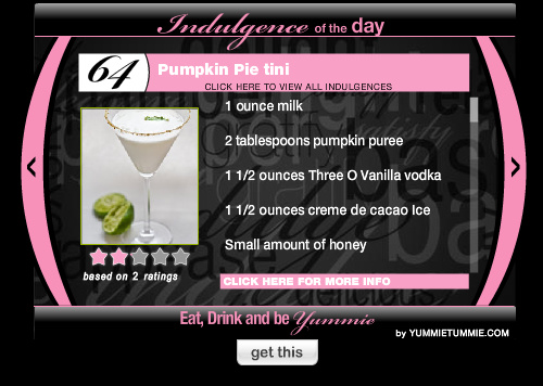 Yummie Tummie widget with recipes
