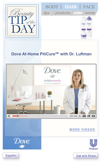 Unilever widget Dove Deodorant page
