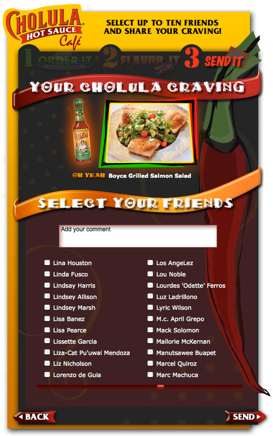 Send A Craving Application Send to a Friend