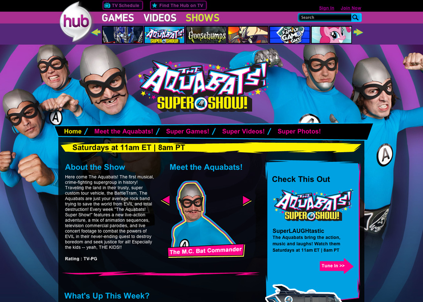 The Aquabats show page on Hubworld.com