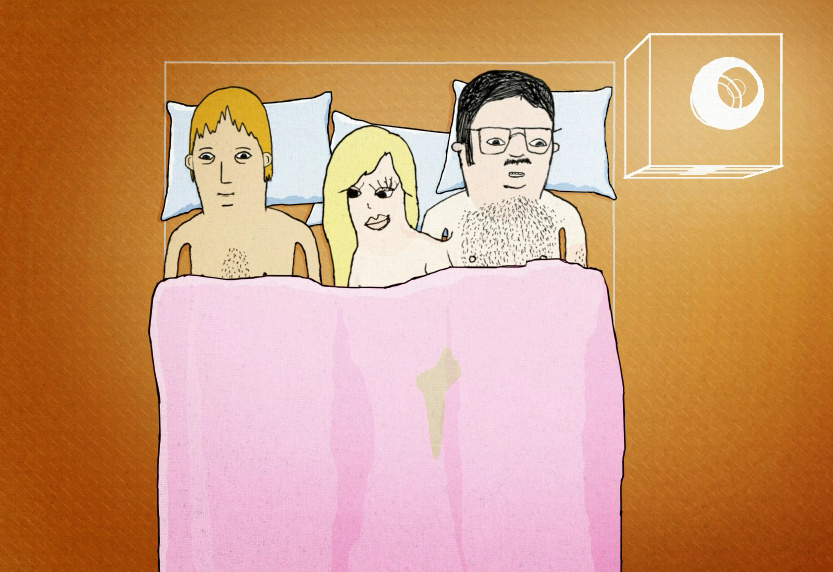 The Threesome. View it here: http://www.thevine.com.au/tv/entertainment/watch-and-win-the-threesome/